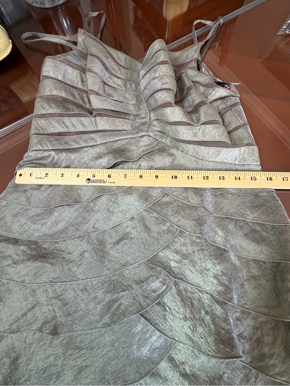 Adrianna Papell Olive Tiered Ruffle Maxi Dress - Picture 5 of 9